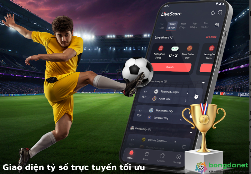 Giao diện tỷ số trực tuyến